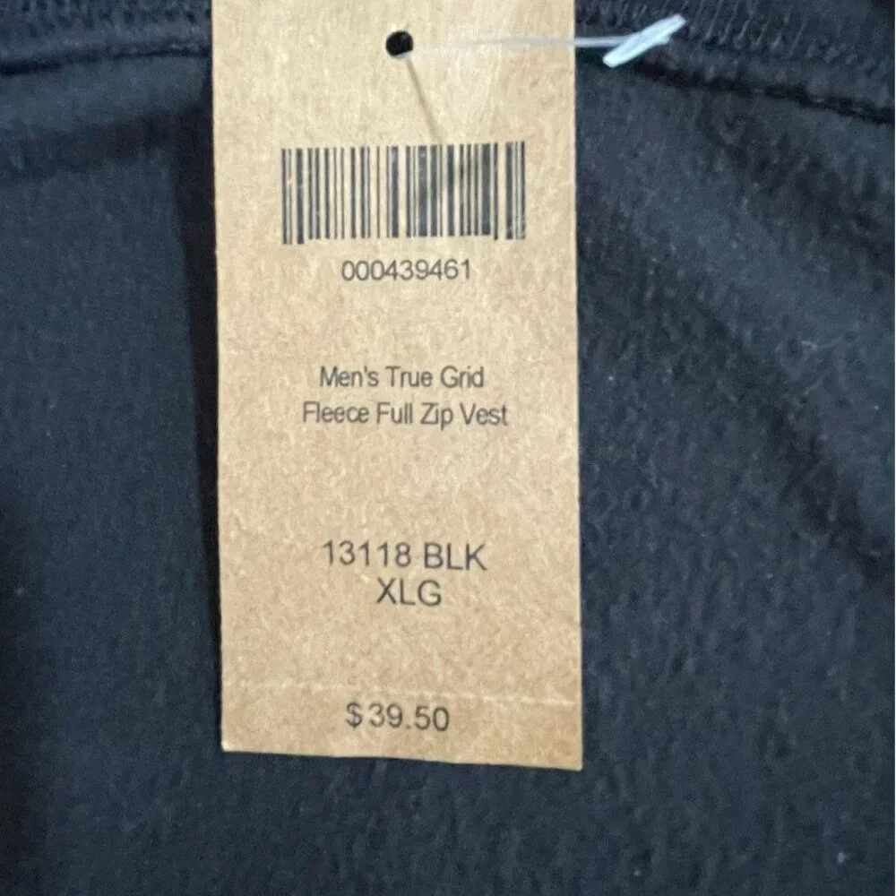 Duluth Trading Mens XL Black Fleece Vest True Grid Outdoor Workwear Hiking Zip - Picture 4 of 13